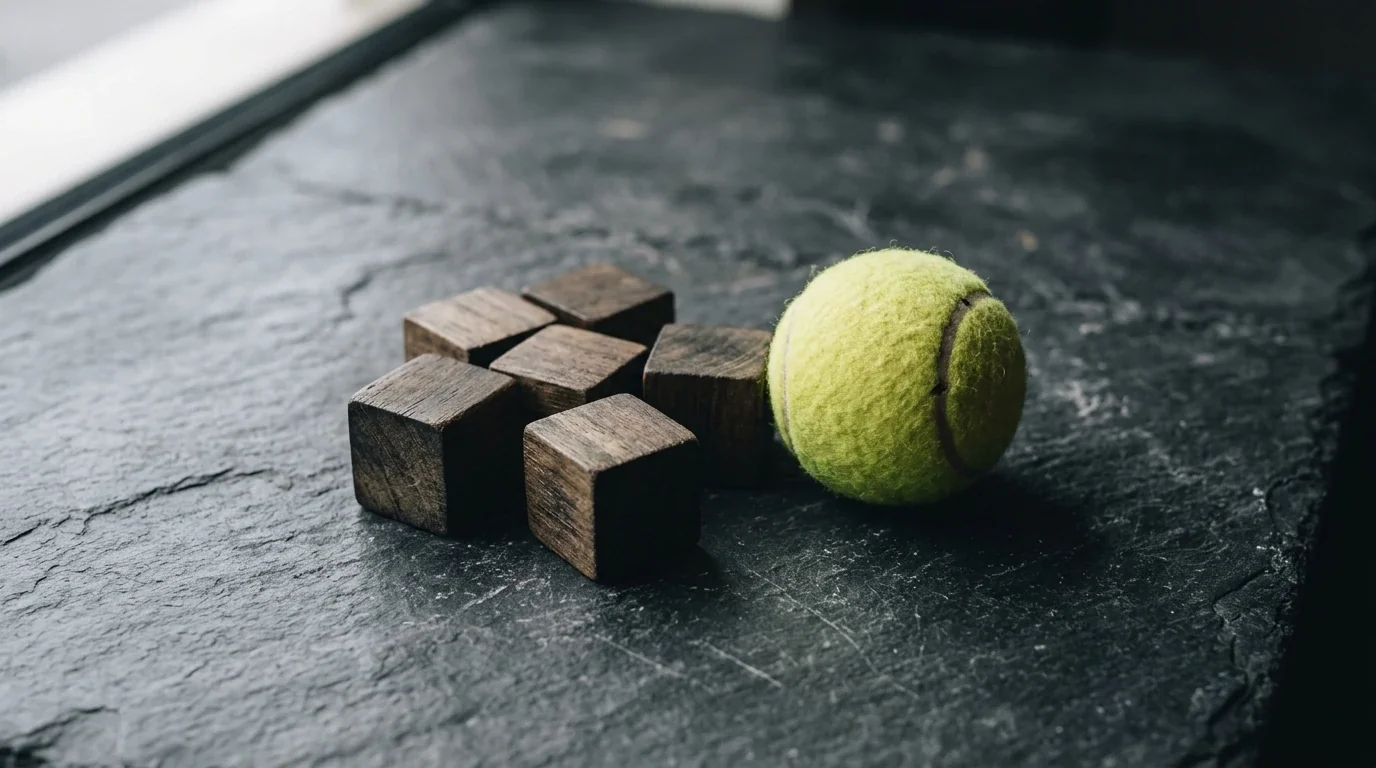 Un padel court in primo piano con sei piccole strutture sullo sfondo che simboleggiano operatori