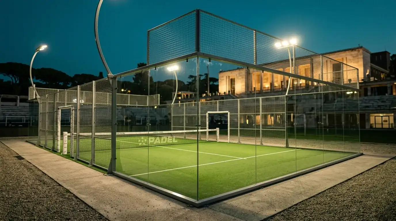 Foro Italico di Roma illuminato durante il BNL Italy Major Premier Padel 2026, scenario delle scommesse padel italiane