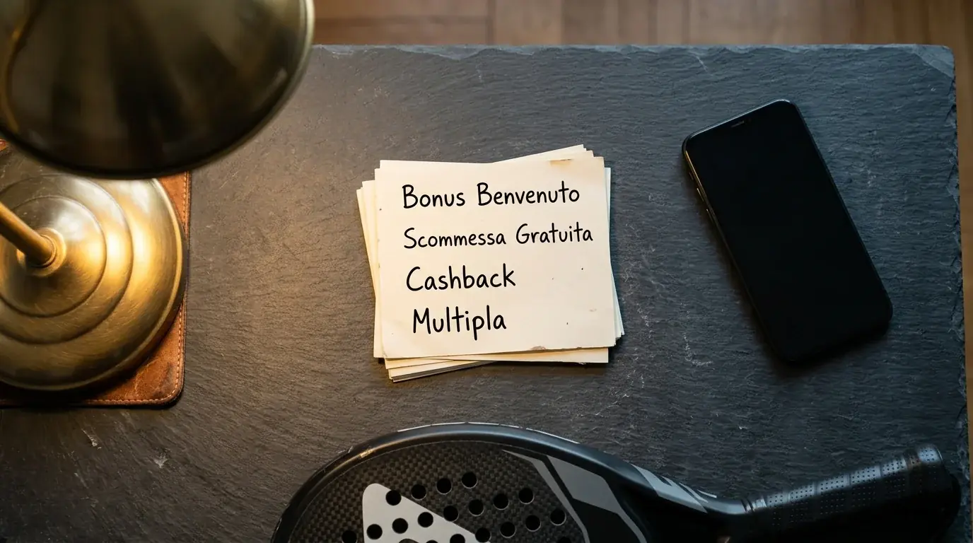 Tipologie di bonus benvenuto applicabili al palinsesto padel